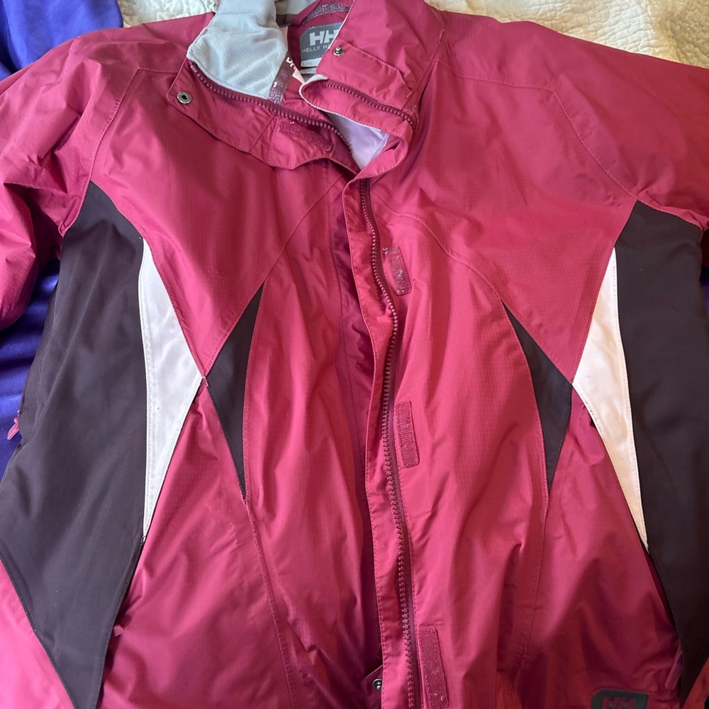 Helly Hansen Red Ski Jacket Water-Resistant Full-Length Zipper